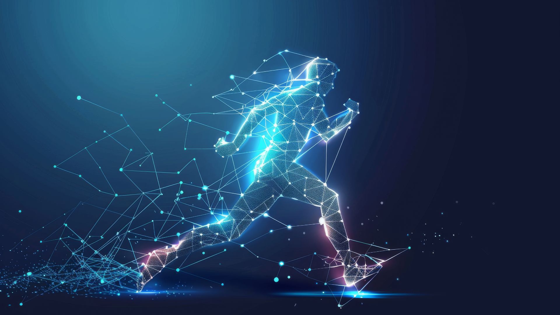 Illustration numérique d'un coureur en mouvement, représentant l'importance de l'activité physique dans le cadre du Défi Connecté Mars Bleu pour sensibiliser au cancer colorectal.